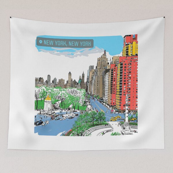 Item preview, New York City Columbus Circle Cityscape designed and sold by bewitchedcuties.