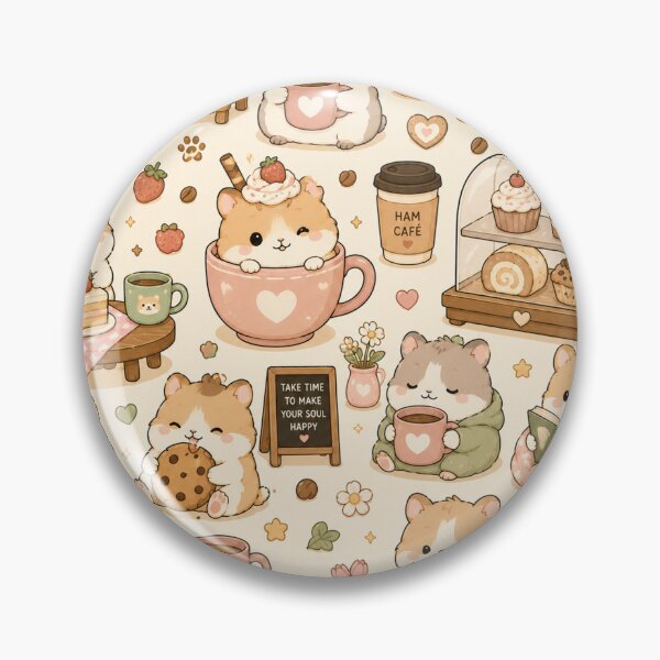 Item preview, Sleepy Hamster Cafe Club Kawaii Pattern designed and sold by Soft Berry Studio.