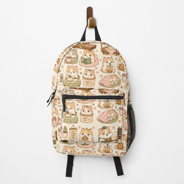 Item preview, Sleepy Hamster Cafe Club Kawaii Pattern designed and sold by Soft Berry Studio.