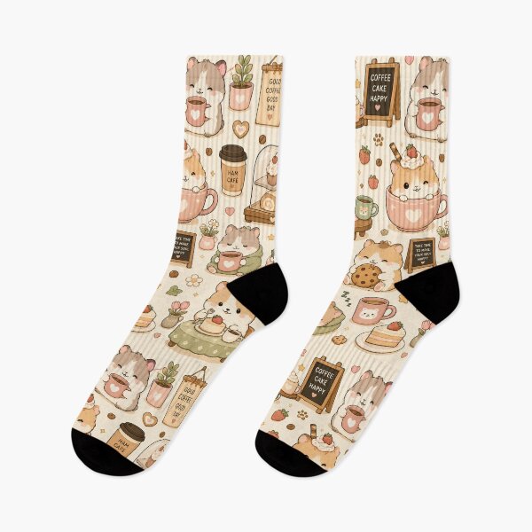 Item preview, Sleepy Hamster Cafe Club Kawaii Pattern designed and sold by Soft Berry Studio.