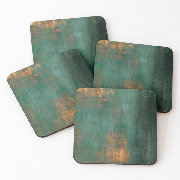 Item preview, Deep Teal & Golden Abstract No.5 | Textured Art designed and sold by SlowRegardArt.