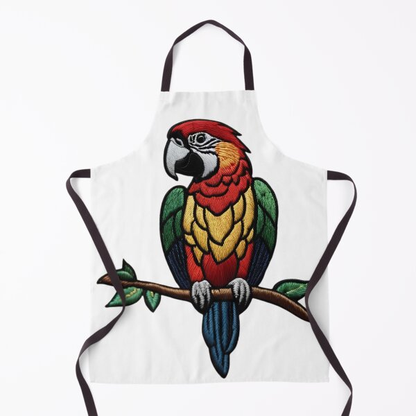 Item preview, Embroidered Scarlet Macaw Parrot Stitch Effect designed and sold by aseelbrand.