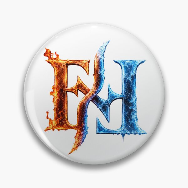 Item preview, Fire and Ice EH Monogram | Elemental Flame vs Frost Fantasy Logo designed and sold by Joyfulfabric.