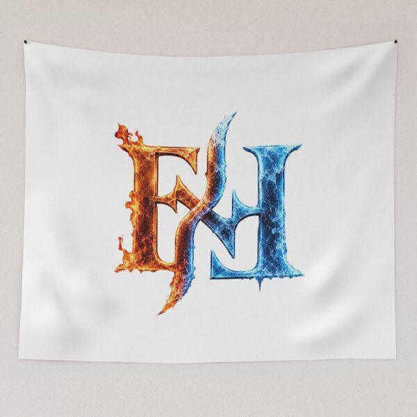 Item preview, Fire and Ice EH Monogram | Elemental Flame vs Frost Fantasy Logo designed and sold by Joyfulfabric.