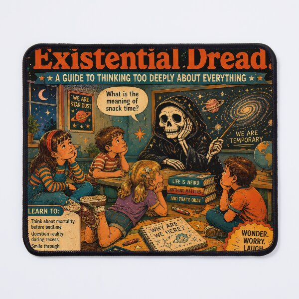 Item preview, Let’s Normalize Existential Dread – Vintage Cosmic Anxiety Dark Humor Design designed and sold by 4TinyPaws.