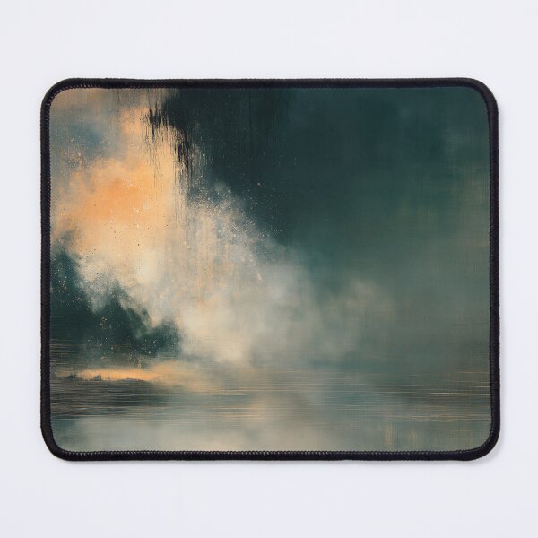 Item preview, Golden Light in Teal Darkness No.6 | Textured Abstract designed and sold by SlowRegardArt.