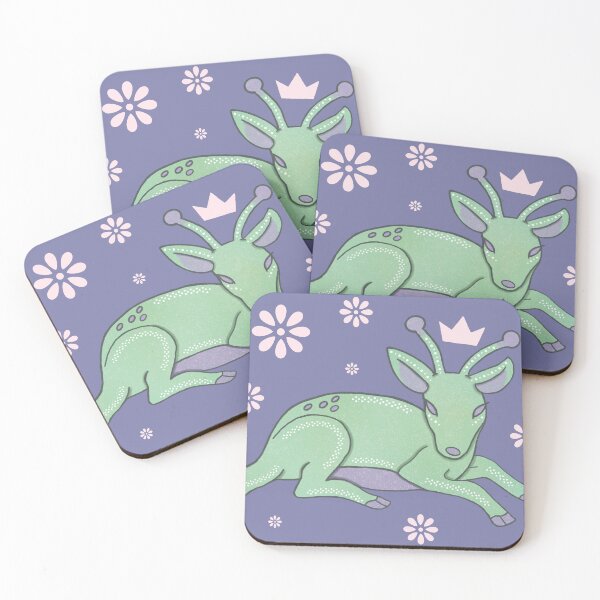 Item preview, Alien Doe — Whimsical Green Deer with Antenna Folk Art Illustration designed and sold by Whimsy Moth .