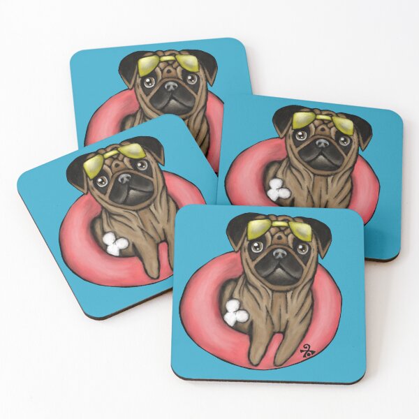 Item preview, Summer vibes pug designed and sold by ConfuzRandomly.