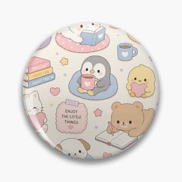 Item preview, Simple Pastel Kawaii Friends Pattern designed and sold by Soft Berry Studio.