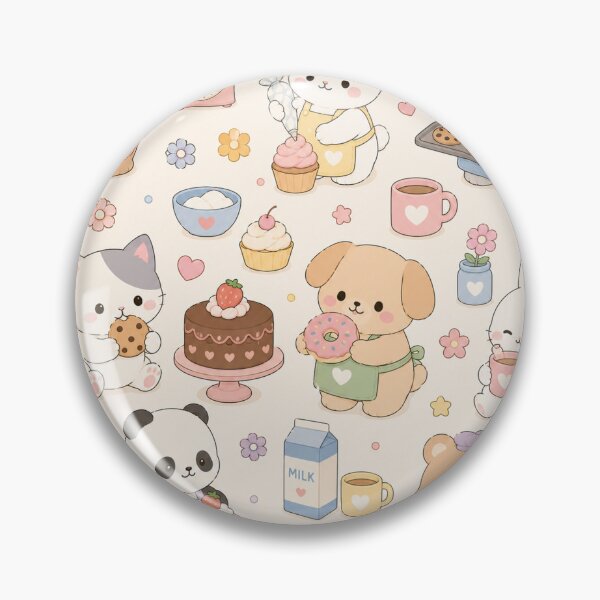 Item preview, Kawaii Bakery Friends Bunny Pastel Pattern designed and sold by Soft Berry Studio.