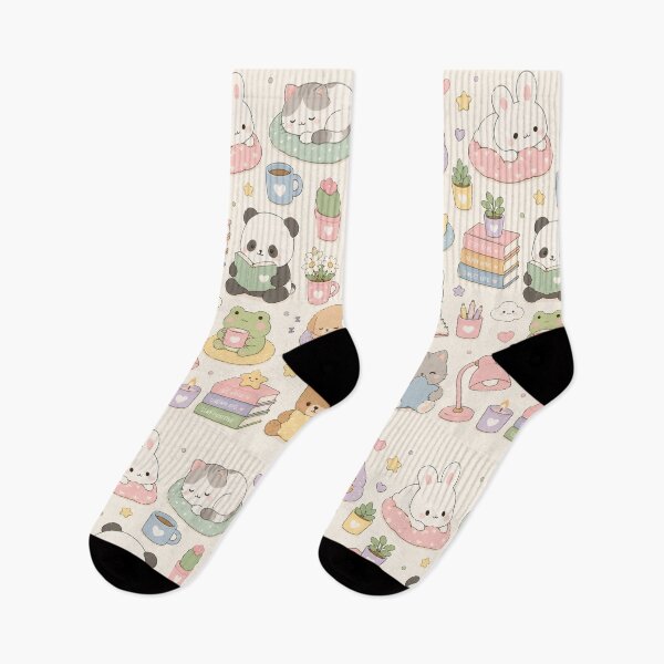 Item preview, Cozy Pastel Animals Kawaii Pattern designed and sold by Soft Berry Studio.