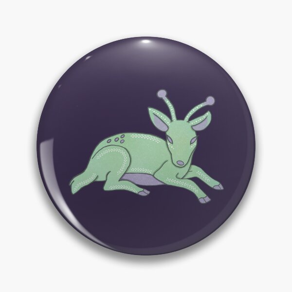 Item preview, Alien Doe — Whimsical Green Deer with Antenna Folk Art Illustration designed and sold by Whimsy Moth .