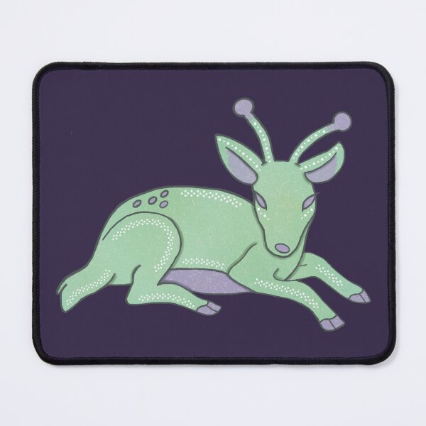 Item preview, Alien Doe — Whimsical Green Deer with Antenna Folk Art Illustration designed and sold by Whimsy Moth .