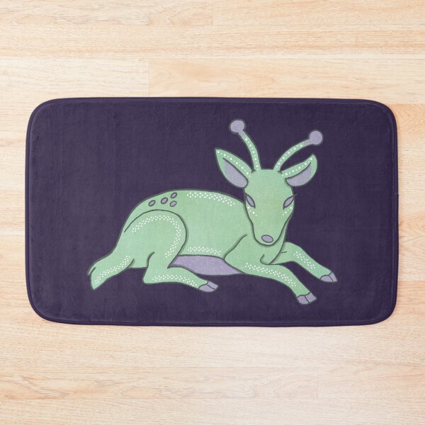 Item preview, Alien Doe — Whimsical Green Deer with Antenna Folk Art Illustration designed and sold by Whimsy Moth .