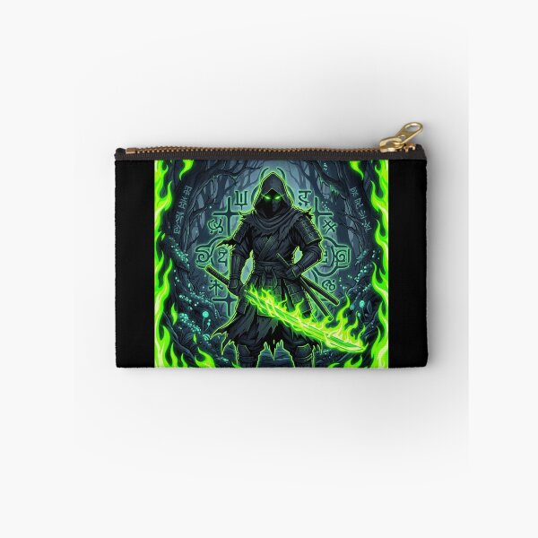 Item preview, Neon Shadow Samurai Green Mystic Warrior Anime Forest Design designed and sold by DervoTeck2767.