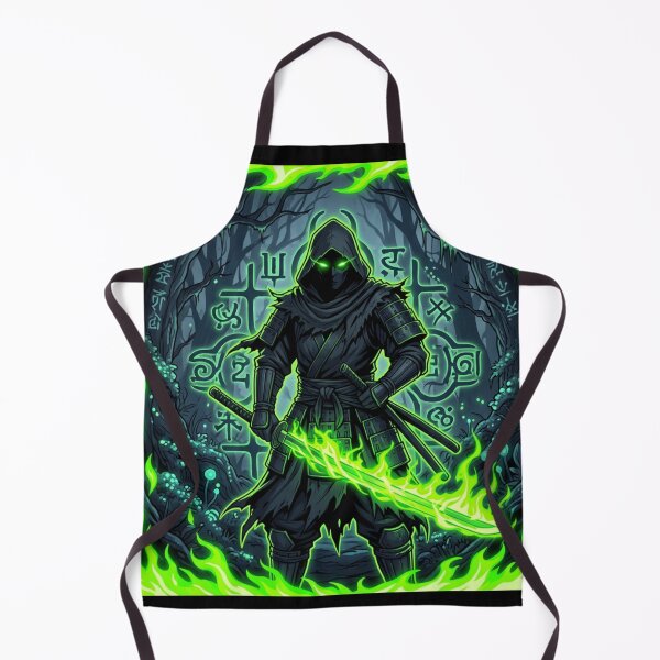 Item preview, Neon Shadow Samurai Green Mystic Warrior Anime Forest Design designed and sold by DervoTeck2767.