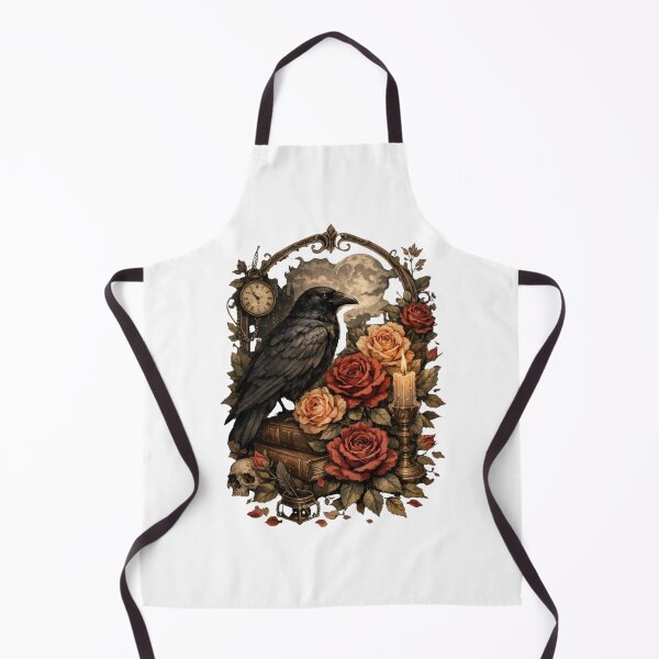 Item preview, Dark Academia Raven & Roses – Gothic Vintage Aesthetic Illustration designed and sold by Joyfulfabric.