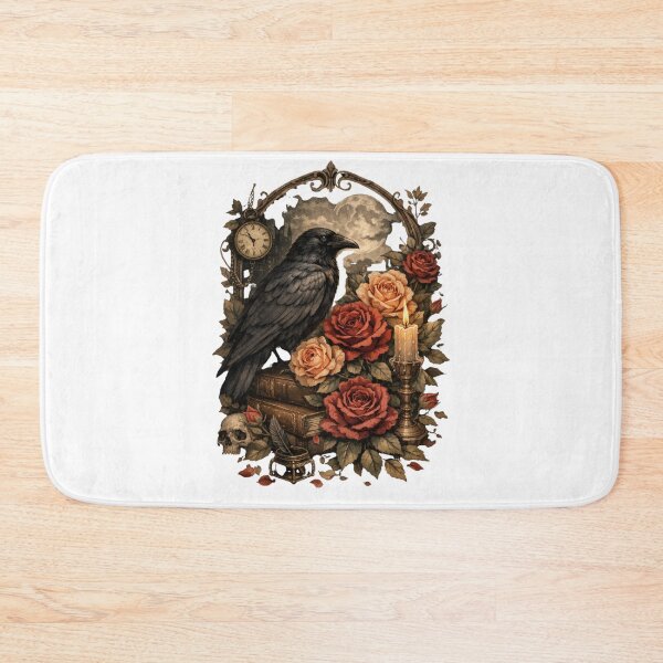 Item preview, Dark Academia Raven & Roses – Gothic Vintage Aesthetic Illustration designed and sold by Joyfulfabric.