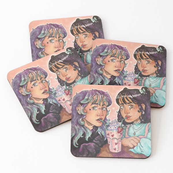 Item preview, Girls Sharing a Milkshake designed and sold by JayMilewski.