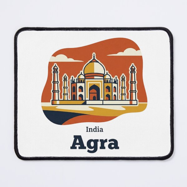 Item preview, Agra Taj Mahal Bold Retro Graphic Travel Art Print designed and sold by Inkworksbyshery.