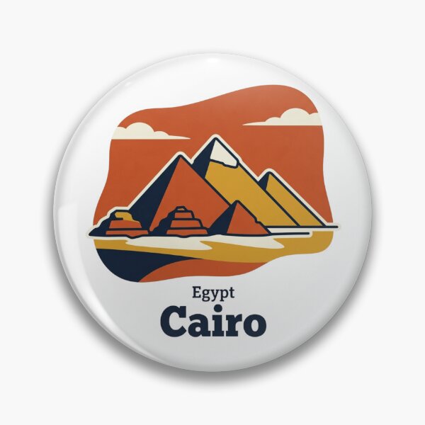 Item preview, Cairo Pyramids Bold Retro Graphic Travel Art print designed and sold by Inkworksbyshery.