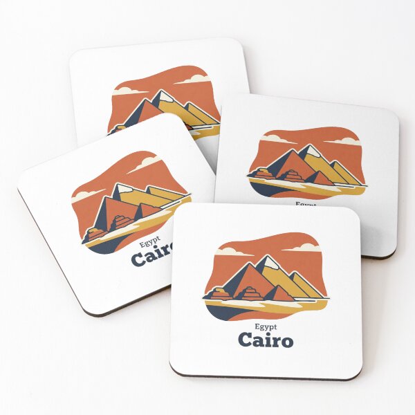 Item preview, Cairo Pyramids Bold Retro Graphic Travel Art print designed and sold by Inkworksbyshery.