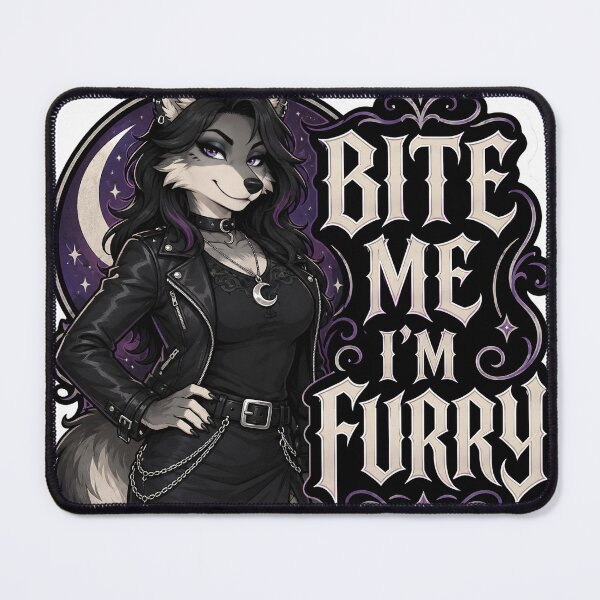 Item preview, Bite Me I’m Furry Goth Wolf designed and sold by Furrenzy.