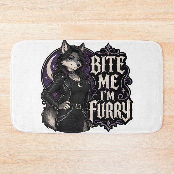 Item preview, Bite Me I’m Furry Goth Wolf designed and sold by Furrenzy.