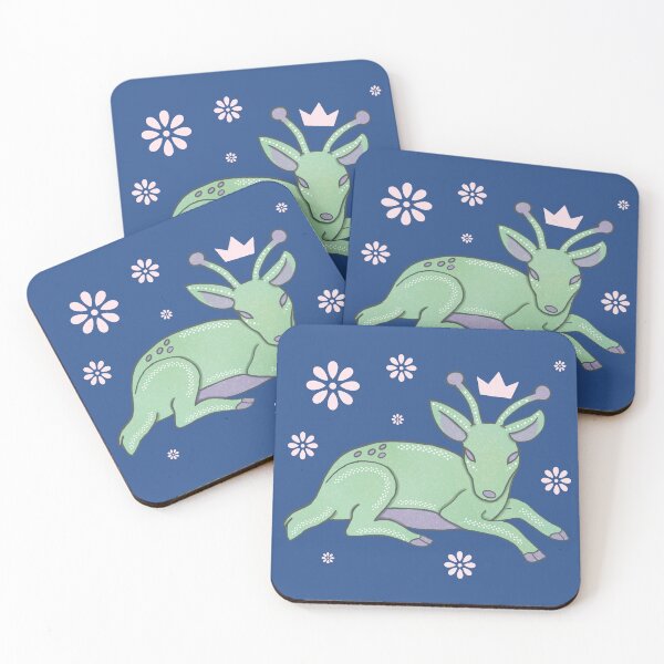 Item preview, Alien Doe — Whimsical Green Deer with Antenna Folk Art Illustration designed and sold by Whimsy Moth .