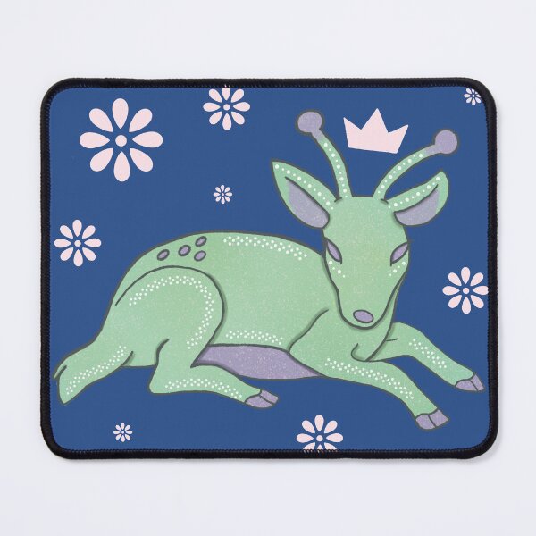 Item preview, Alien Doe — Whimsical Green Deer with Antenna Folk Art Illustration designed and sold by Whimsy Moth .