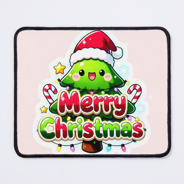 Item preview, Cute Kawaii Christmas Tree Sticker - Merry Christmas Neon Glow designed and sold by ExploreAura Studio.
