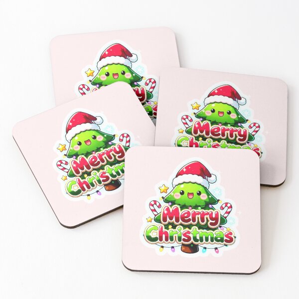 Item preview, Cute Kawaii Christmas Tree Sticker - Merry Christmas Neon Glow designed and sold by ExploreAura Studio.