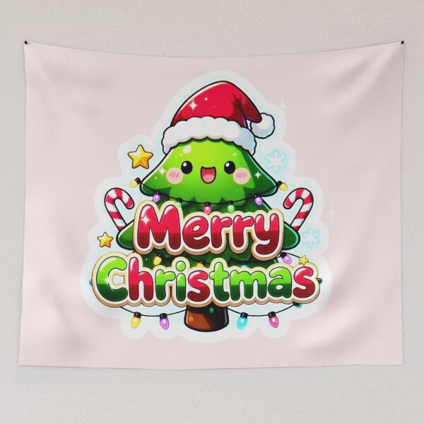 Item preview, Cute Kawaii Christmas Tree Sticker - Merry Christmas Neon Glow designed and sold by ExploreAura Studio.
