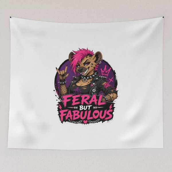 Item preview, Feral But Fabulous Punk Hyena designed and sold by Furrenzy.
