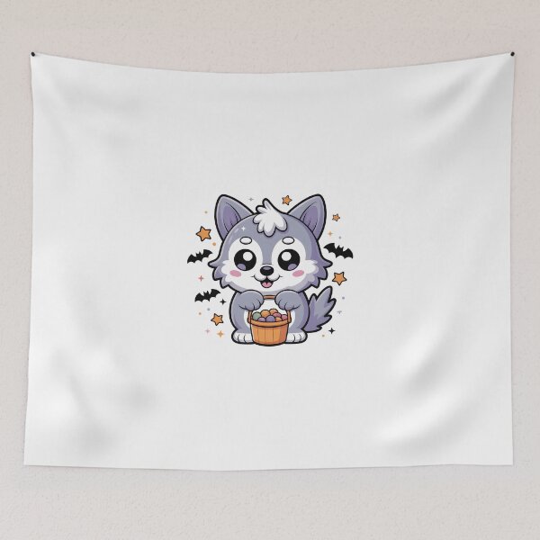 Item preview, Chibi Wolf Halloween Sweets designed and sold by AbanoubStore.