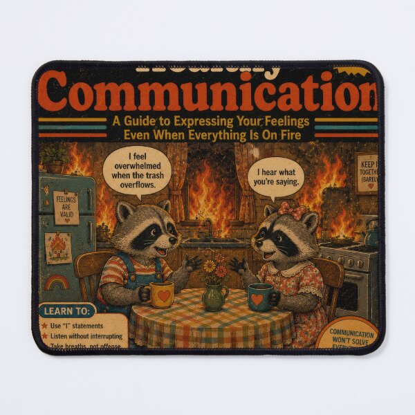Item preview, Healthy Communication – Retro Dark Humor Relationship Survival Design designed and sold by 4TinyPaws.