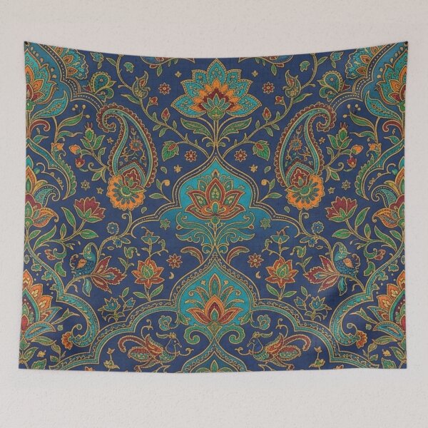 Item preview, Persian Paisley Floral Pattern on Royal Blue designed and sold by FashioonTrends.