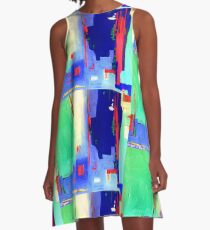 Aqua Island A-Line Dress