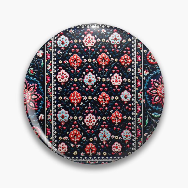 Item preview, Lakai Suzani Uzbekistan Floral Embroidery Print designed and sold by Vicky Brago-Mitchell®.