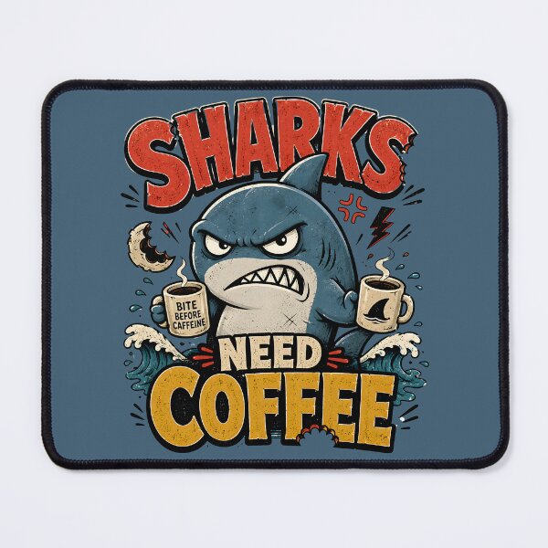Item preview, Shark Needs Coffee designed and sold by Fab-Haven.