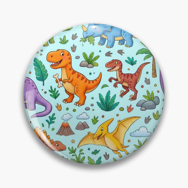 Artikelvorschau, Fröhliche Dinosaurier – Verschmelzung von Realität und Fantasie – Künstlerischer Ausdruck entworfen und verkauft von ART ATTACK ZONE.