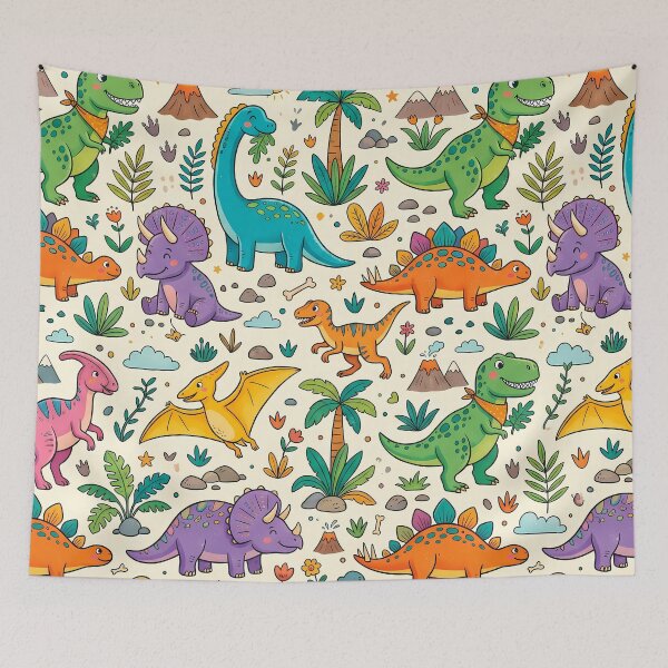 Item preview, Love Friends Dinosaurs Merging Reality Fantasy Artistic Expression designed and sold by ART ATTACK ZONE.