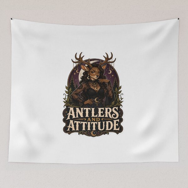 Item preview, Antlers And Attitude Goth Deer Furry designed and sold by Furrenzy.
