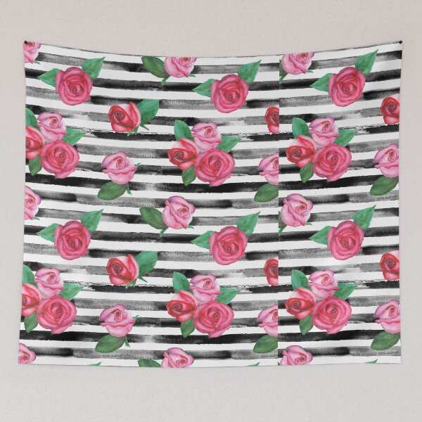 Item preview, cute striped roses  designed and sold by nora8820.