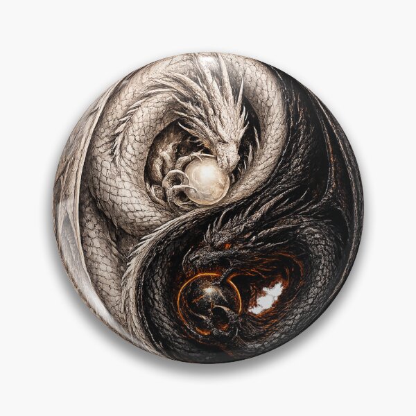 Item preview, Eternal Balance Dragons – Yin Yang Fire & Shadow Dragon Art designed and sold by FyreHorse Designs.