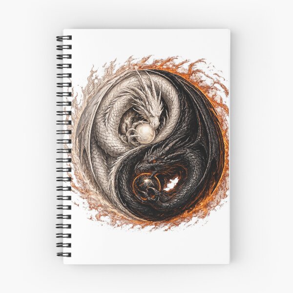 Item preview, Eternal Balance Dragons – Yin Yang Fire & Shadow Dragon Art designed and sold by FyreHorse Designs.