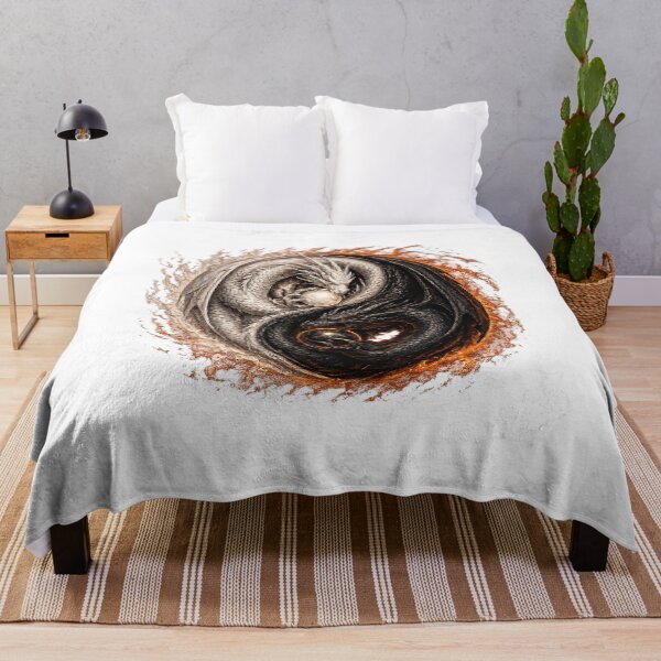 Item preview, Eternal Balance Dragons – Yin Yang Fire & Shadow Dragon Art designed and sold by FyreHorse Designs.