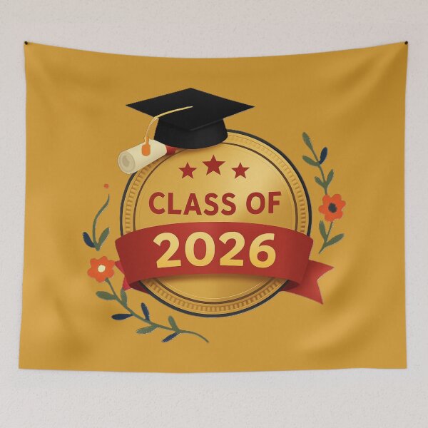 Item preview, Class of 2026 Graduation Emblem with Cap and Diploma designed and sold by GeoandHome.