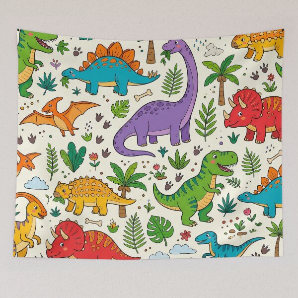 Item preview, 444 Dinosaurs Merging Reality Fantasy Artistic Expression designed and sold by ART ATTACK ZONE.
