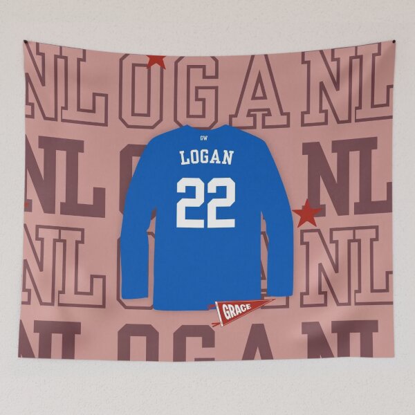 Item preview, Red Off Campus Hockey John Logan Jersey Number  designed and sold by tracynguyen23.